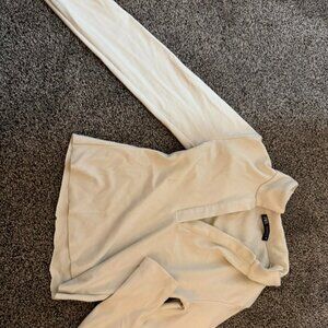 Zara Women's Cream and White Crop-top